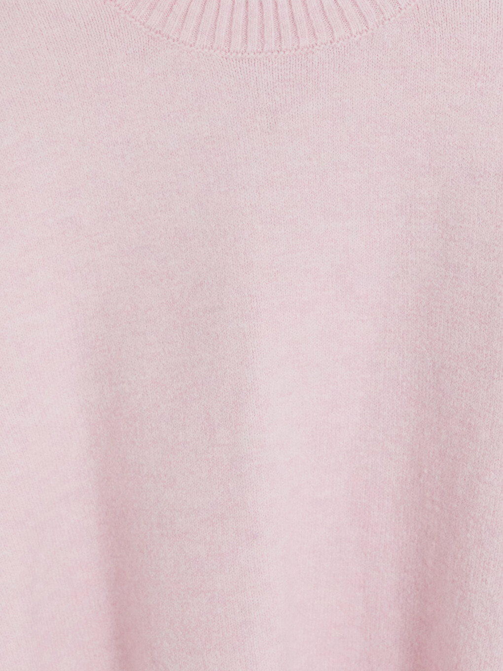 Pembe Bisiklet Yaka Oversize Kadın Triko Kazak-2
