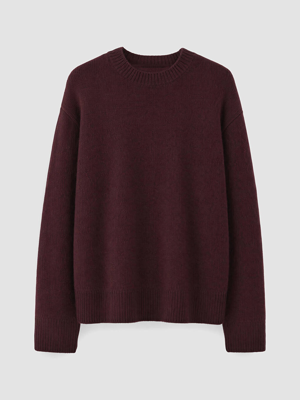 Bordo Bisiklet Yaka Oversize Kadın Triko Kazak-4