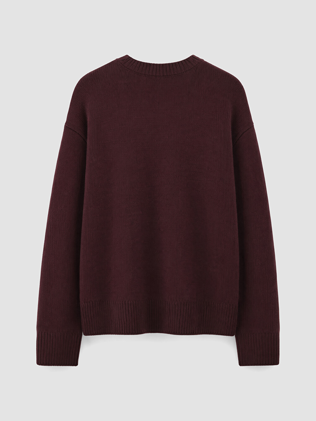 Bordo Bisiklet Yaka Oversize Kadın Triko Kazak-6