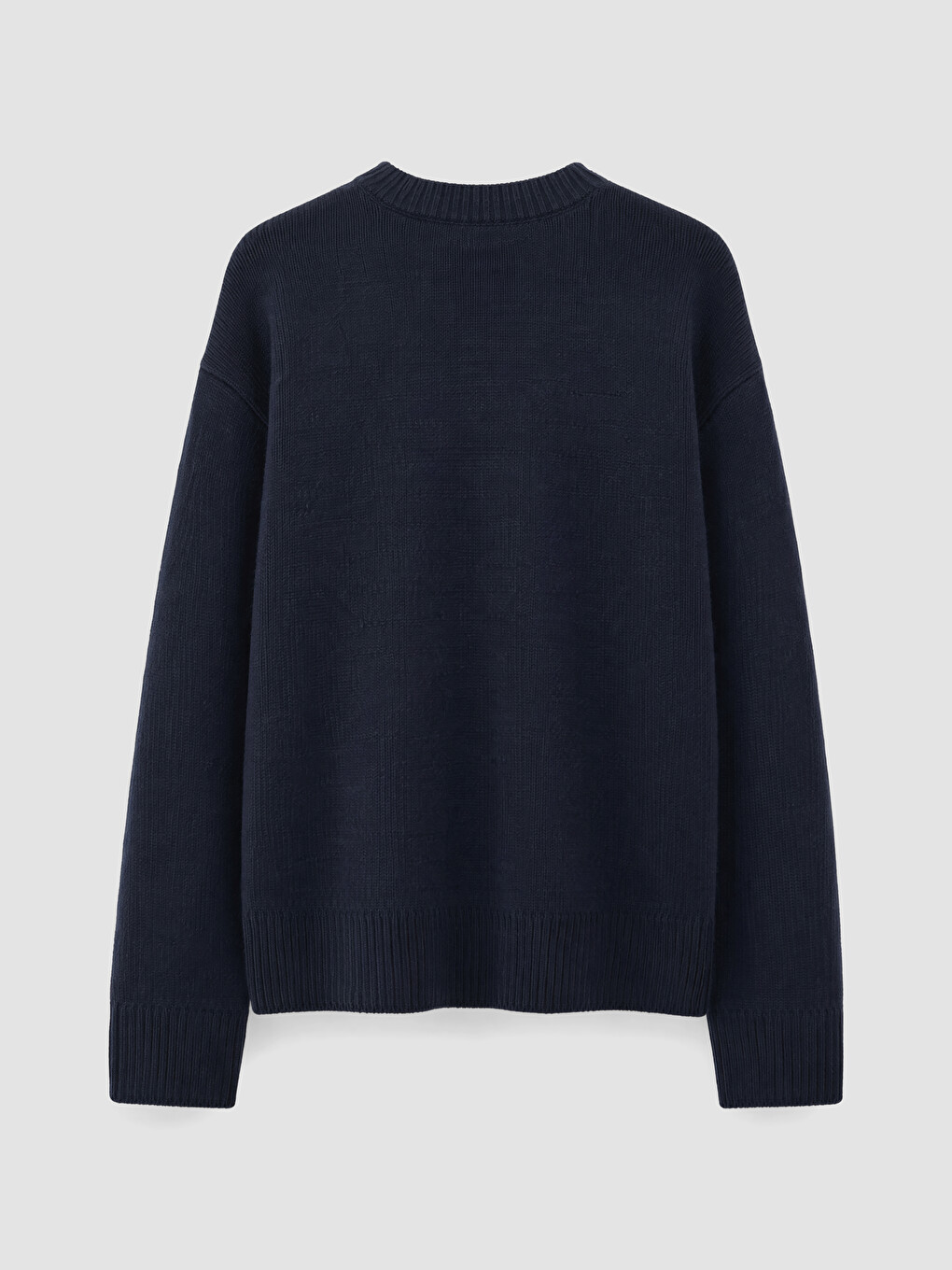 Lacivert Bisiklet Yaka Oversize Kadın Triko Kazak-6