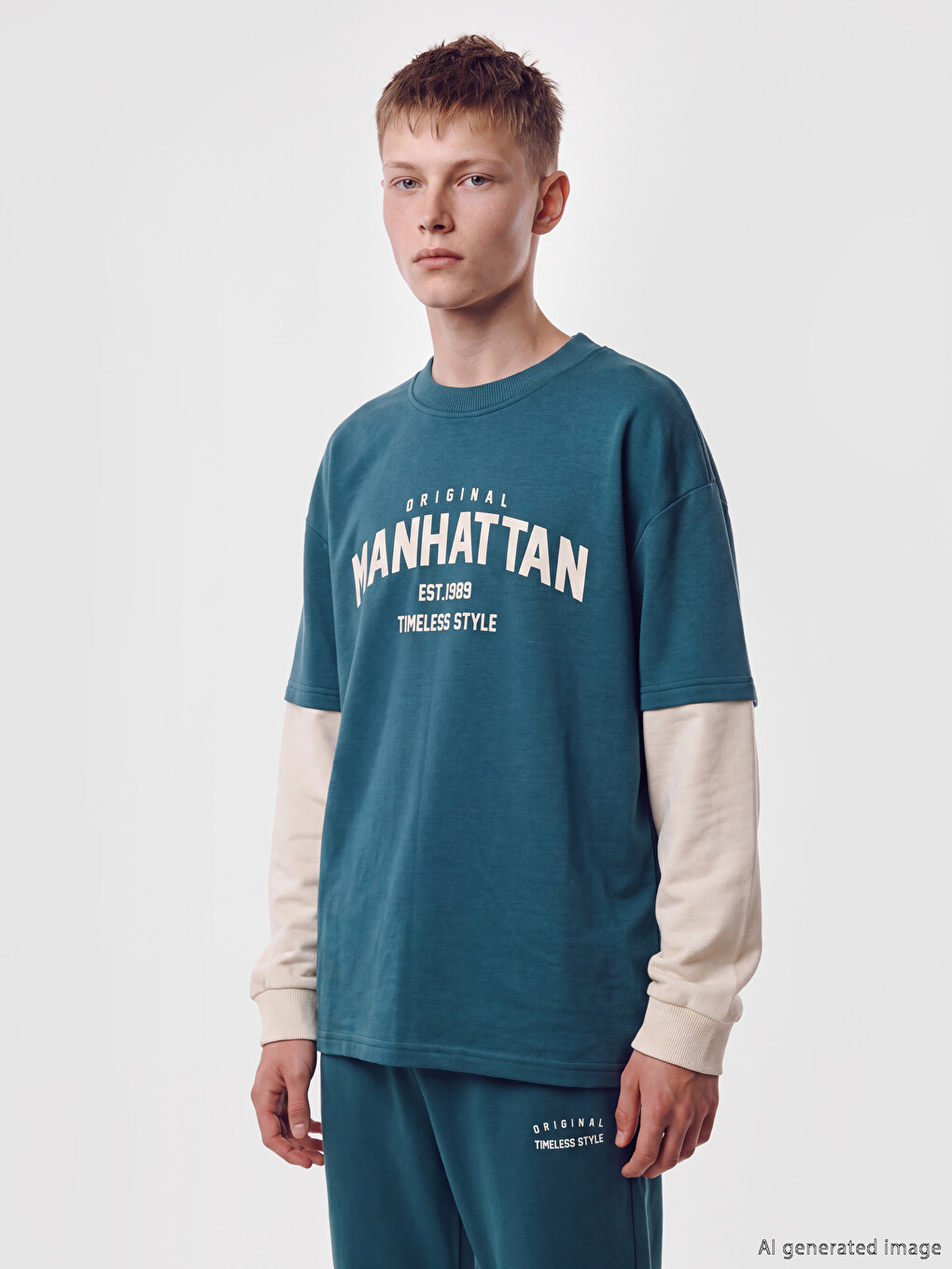 Crew Neck Manhattan Printed Boys' T-shirt