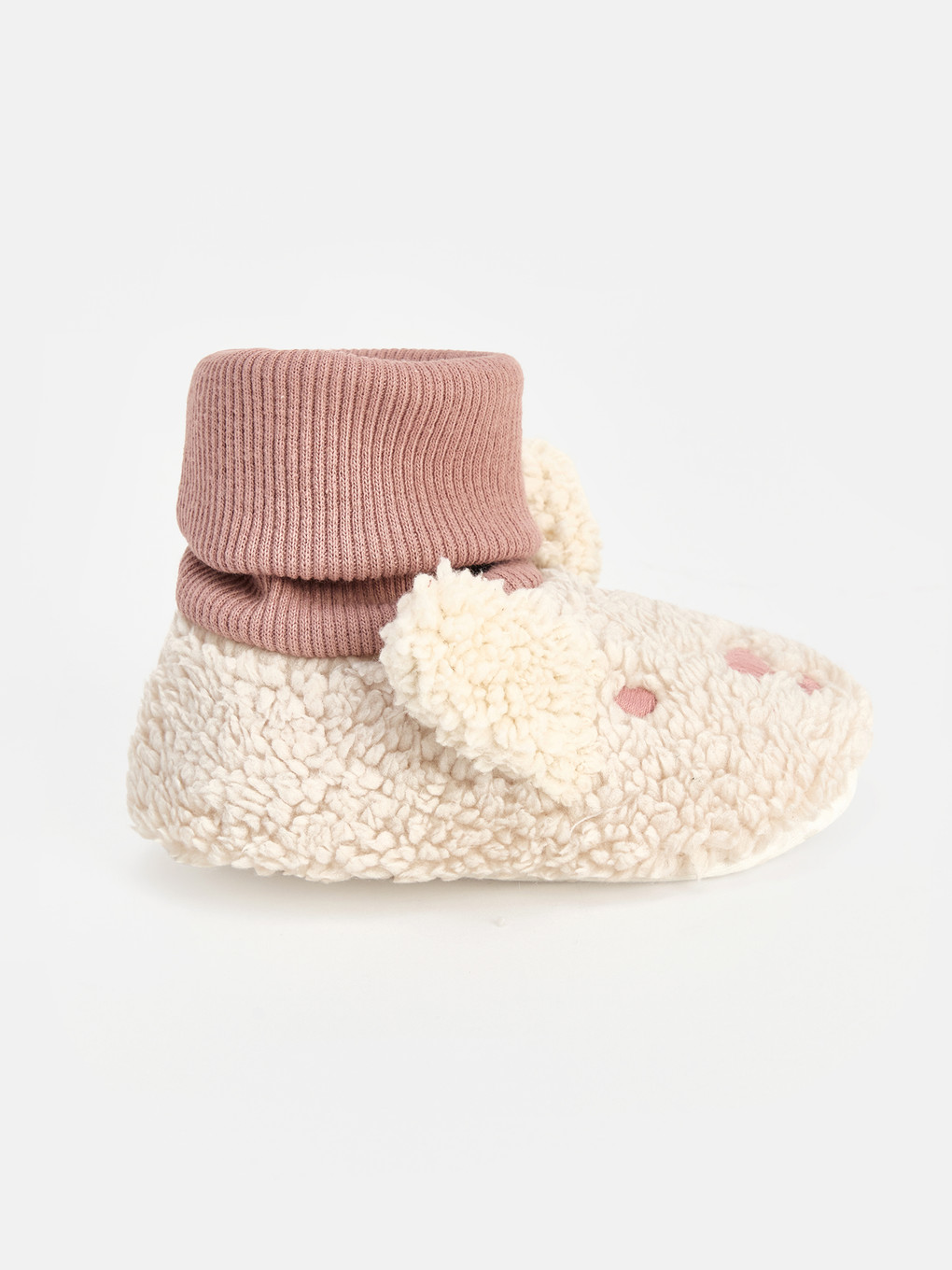 Baby Girl Ecru Indoor Shoes-1
