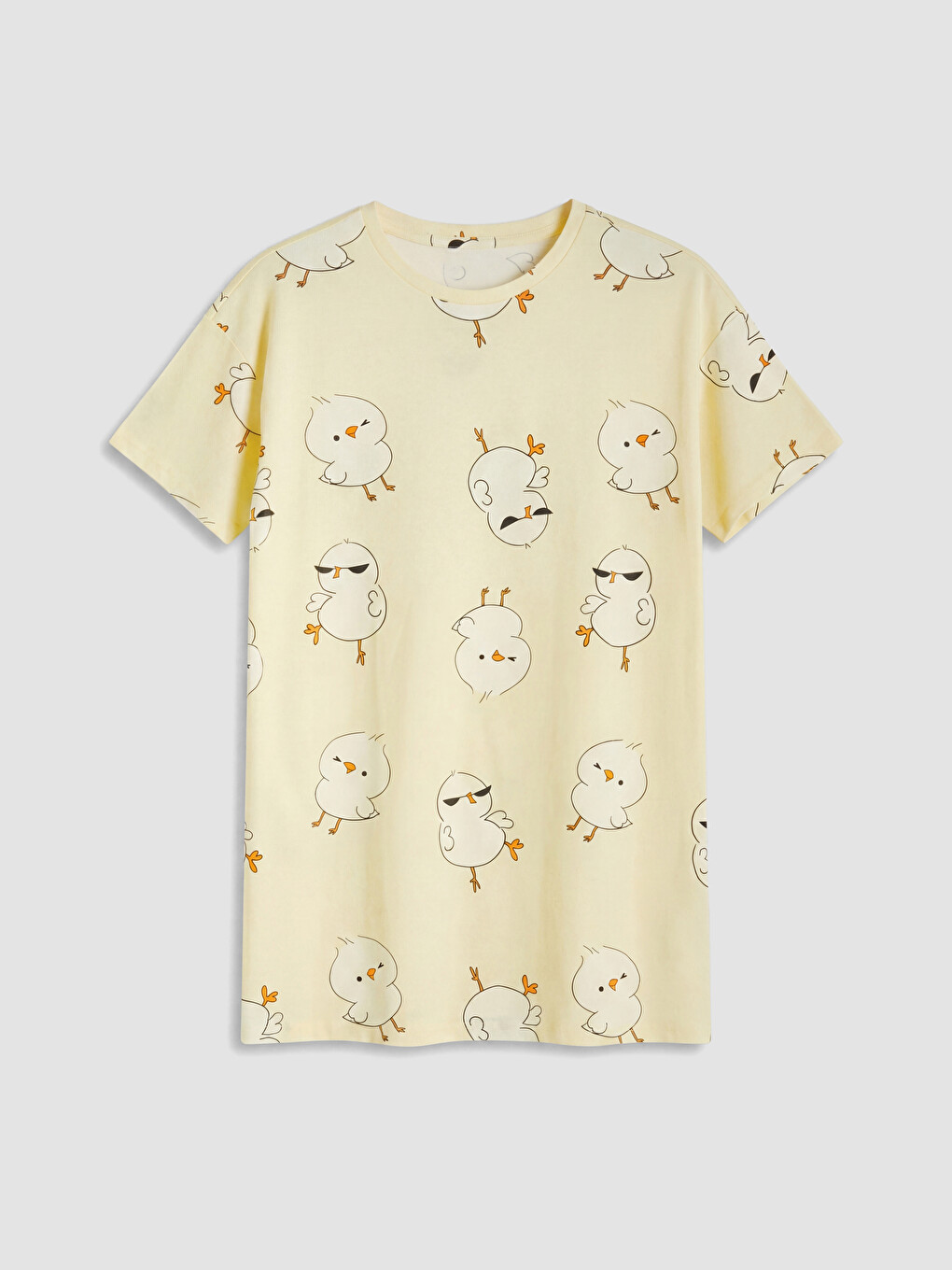 Crew Neck Patterned Women's Nightdress-4