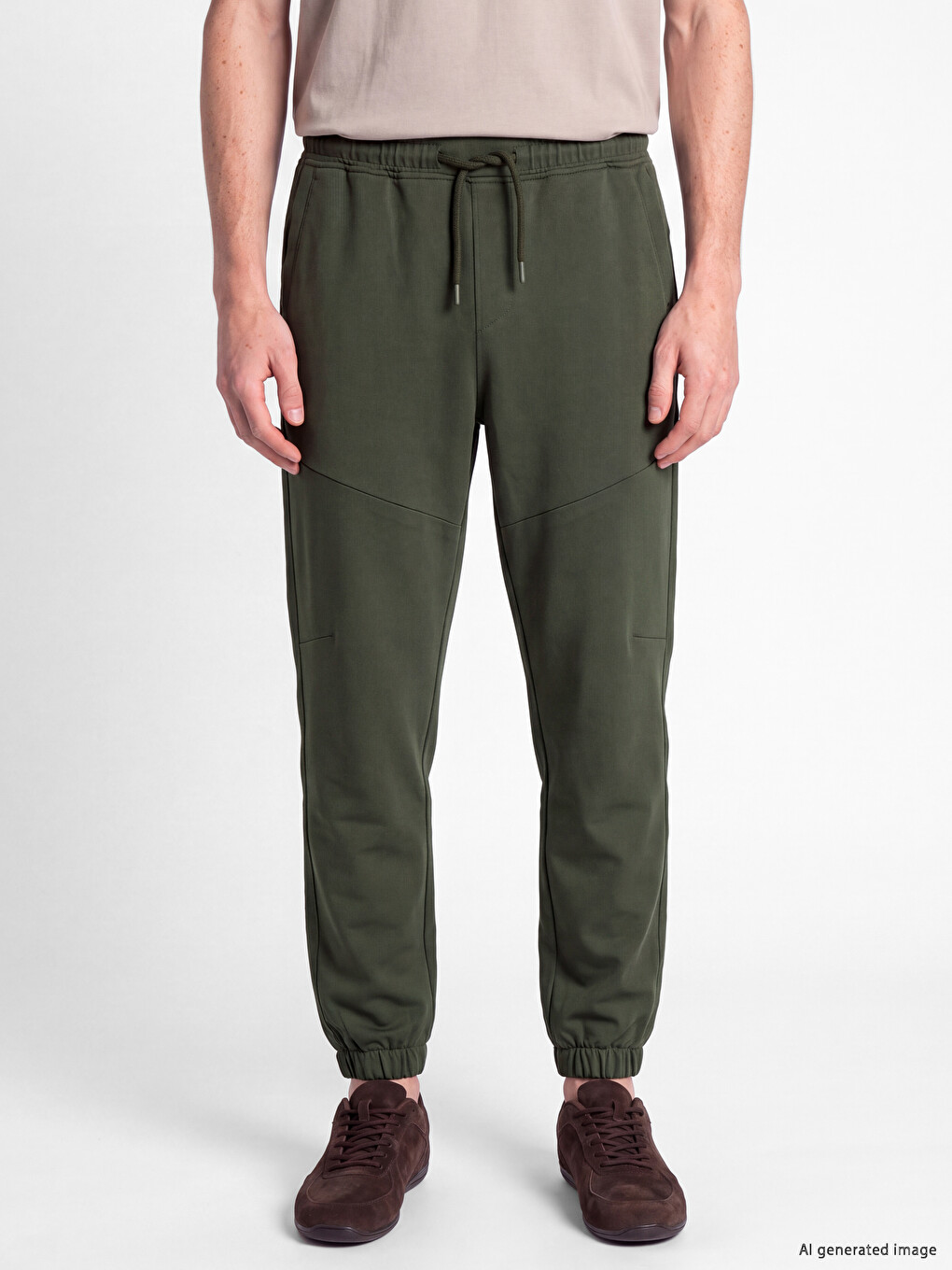 Yeşil Regular Fit Erkek Jogger Pantolon-1