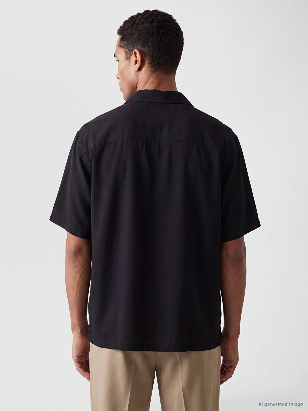 Siyah Regular Fit Erkek Gömlek-3