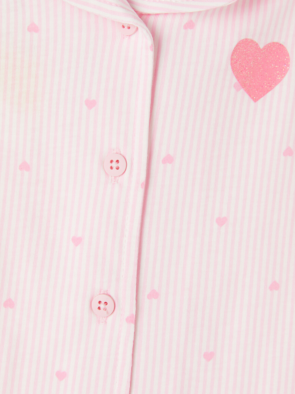 Pembe Gömlek Yaka Kız Çocuk Şortlu Pijama Takımı-2