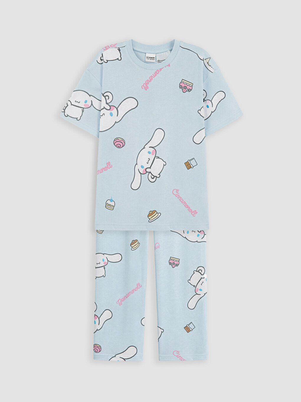 Mavi Cinnamoroll Baskılı Kız Çocuk Pijama Takımı