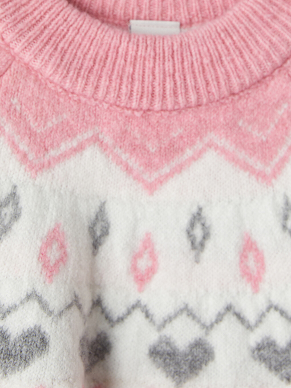 Patterned Crew Neck Girls' Knitwear Sweater-1