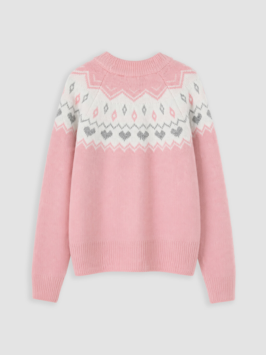 Patterned Crew Neck Girls' Knitwear Sweater-2