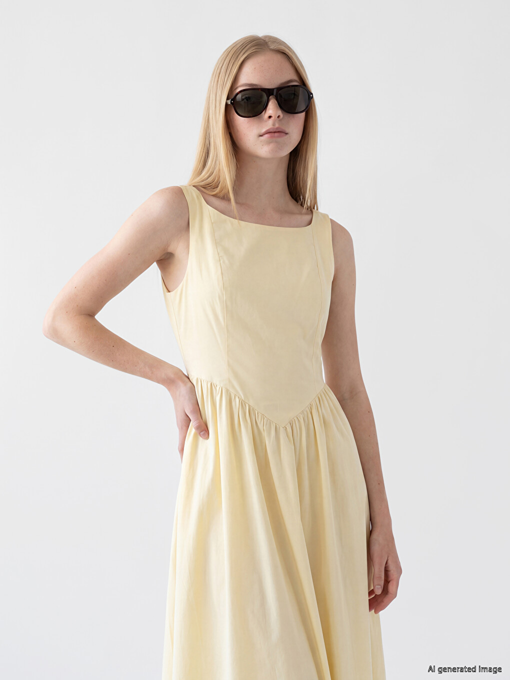 Woman Yellow Dress-1