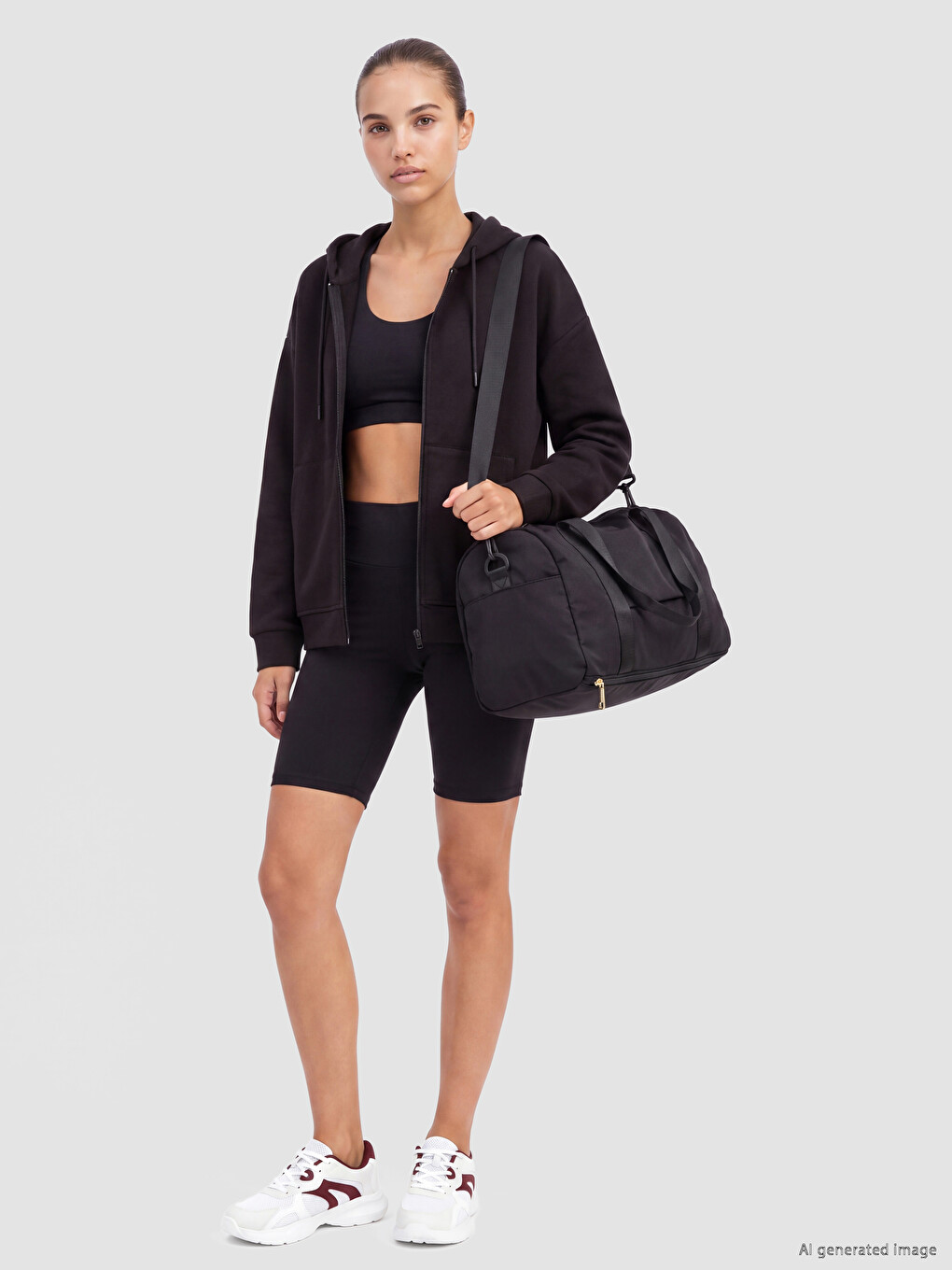 Hooded Soft Touch Oversize Women's Zippered Sweatshirt