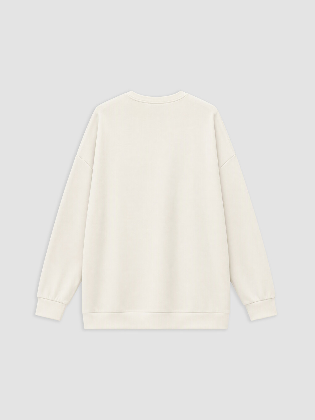 Ekru Soft Touch Oversize Kadın Sweatshirt-1