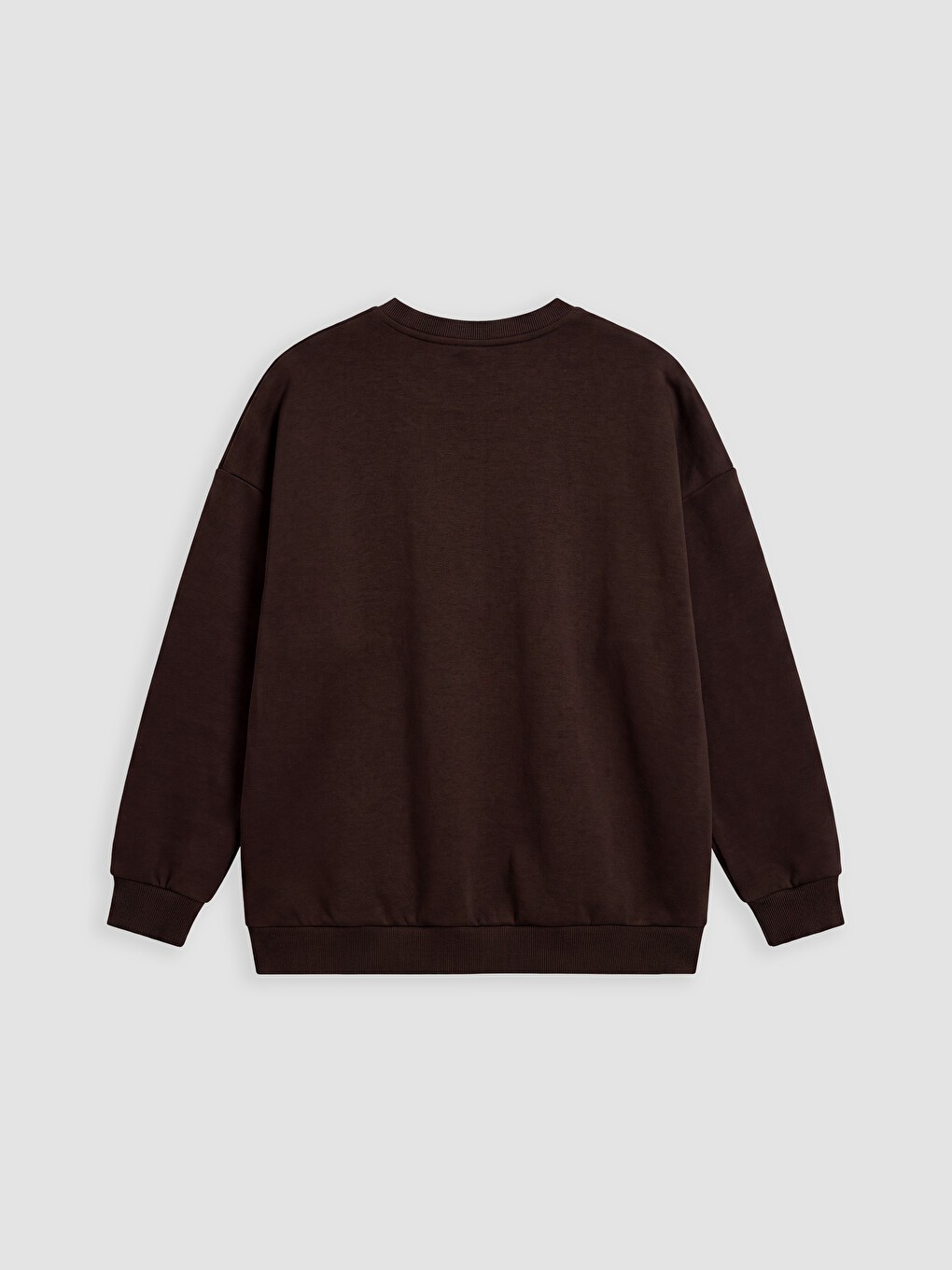 Kahverengi Soft Touch Oversize Kadın Sweatshirt-6