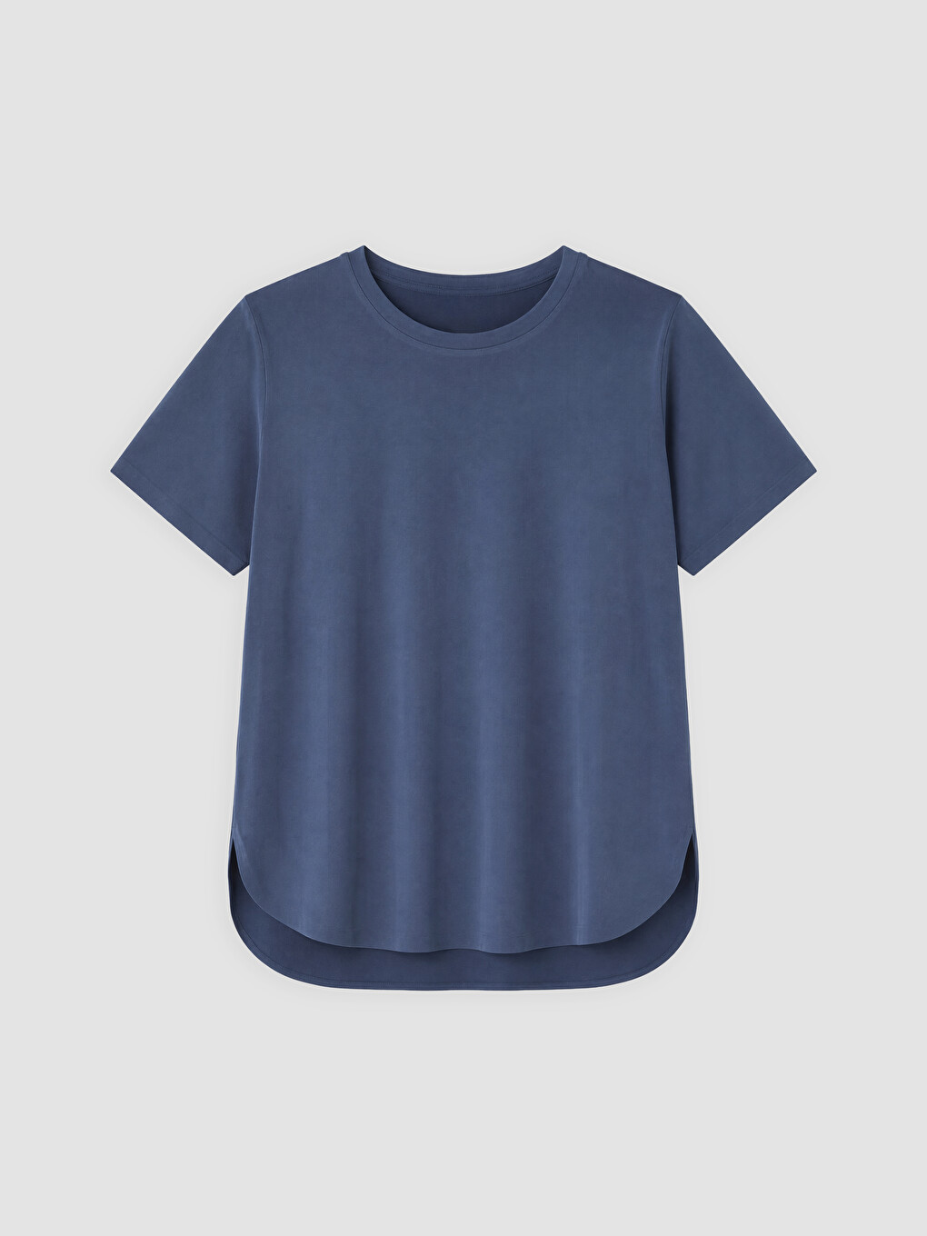 Lacivert Modal Karışımlı Oversize Kadın Spor Tişört-4