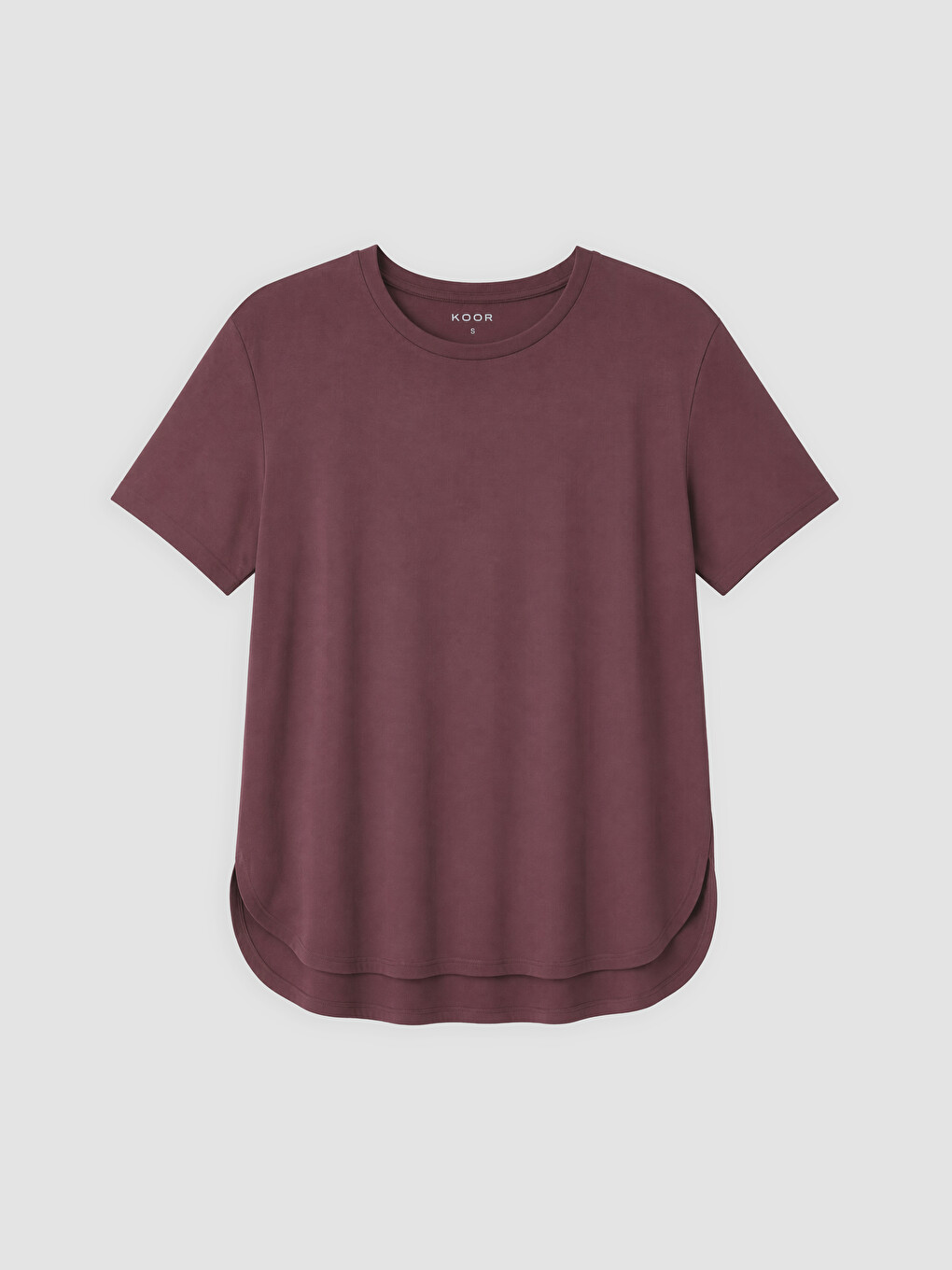 Bordo Modal Karışımlı Oversize Kadın Spor Tişört-4