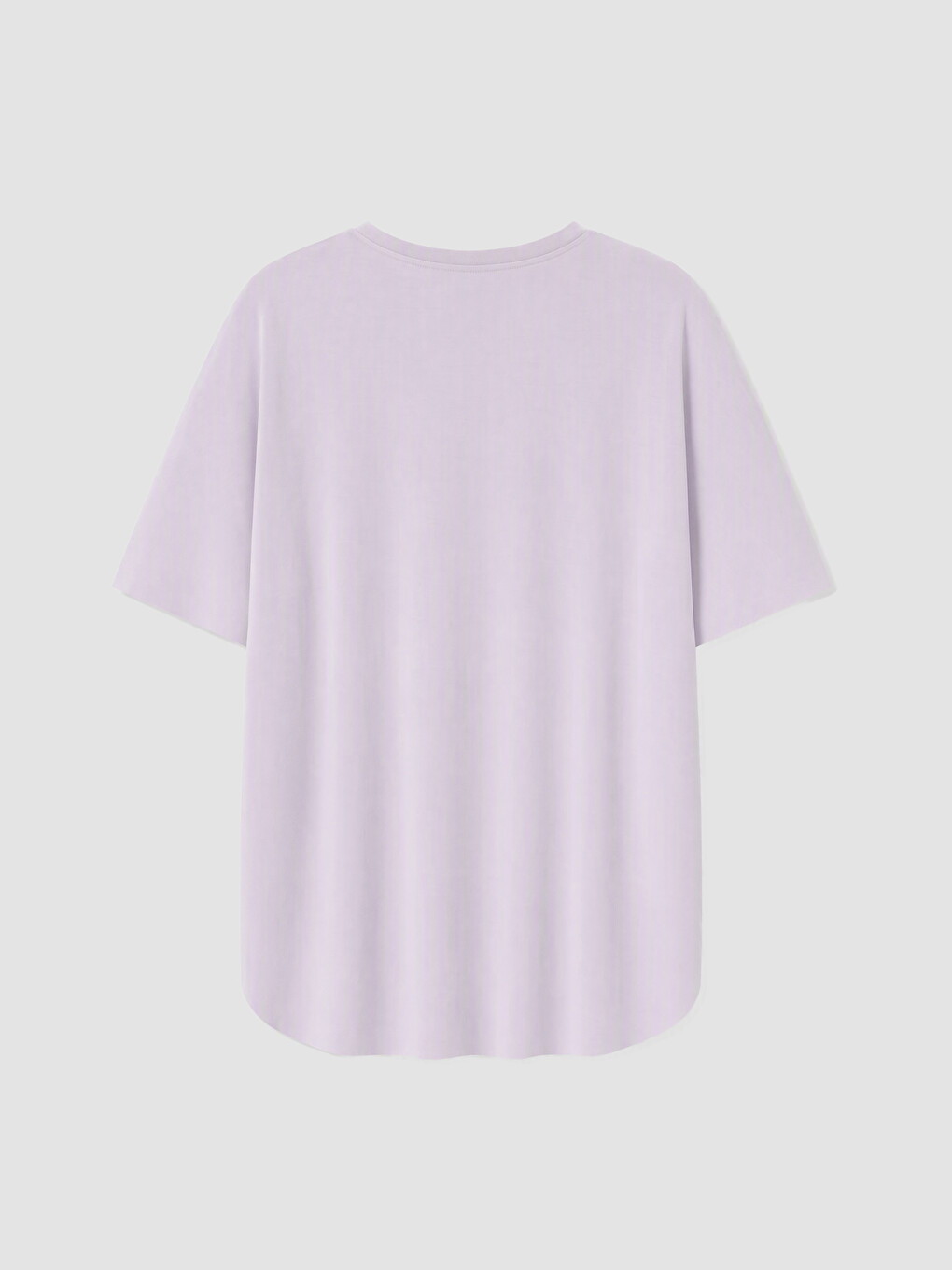 Lila Modal Karışımlı Oversize Kadın Spor Tişört-2