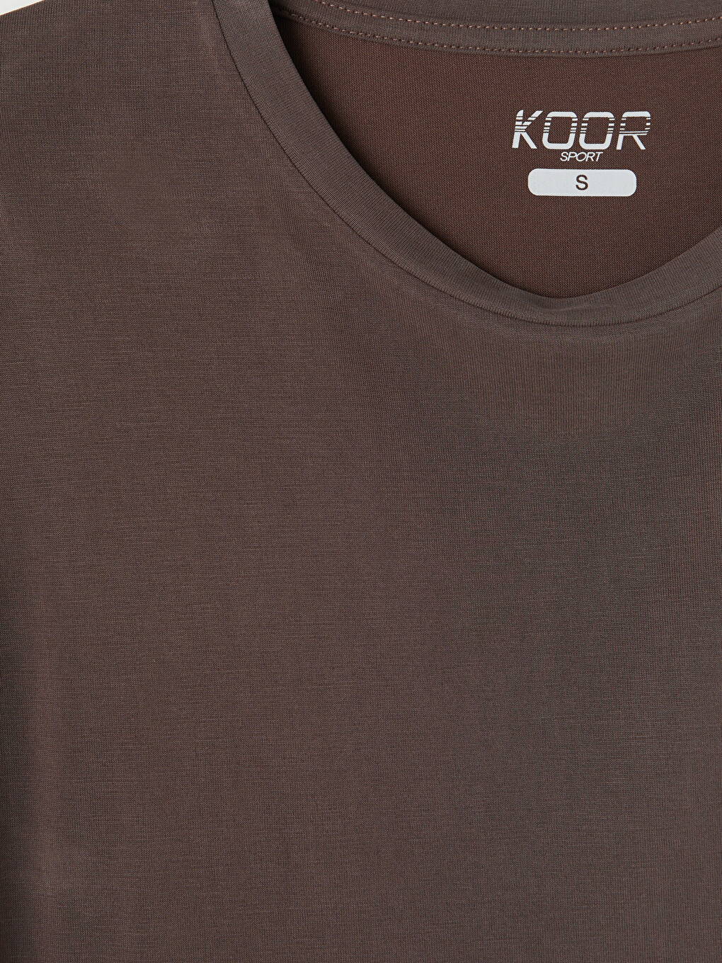 Kahverengi Modal Karışımlı Oversize Kadın Spor Tişört-1