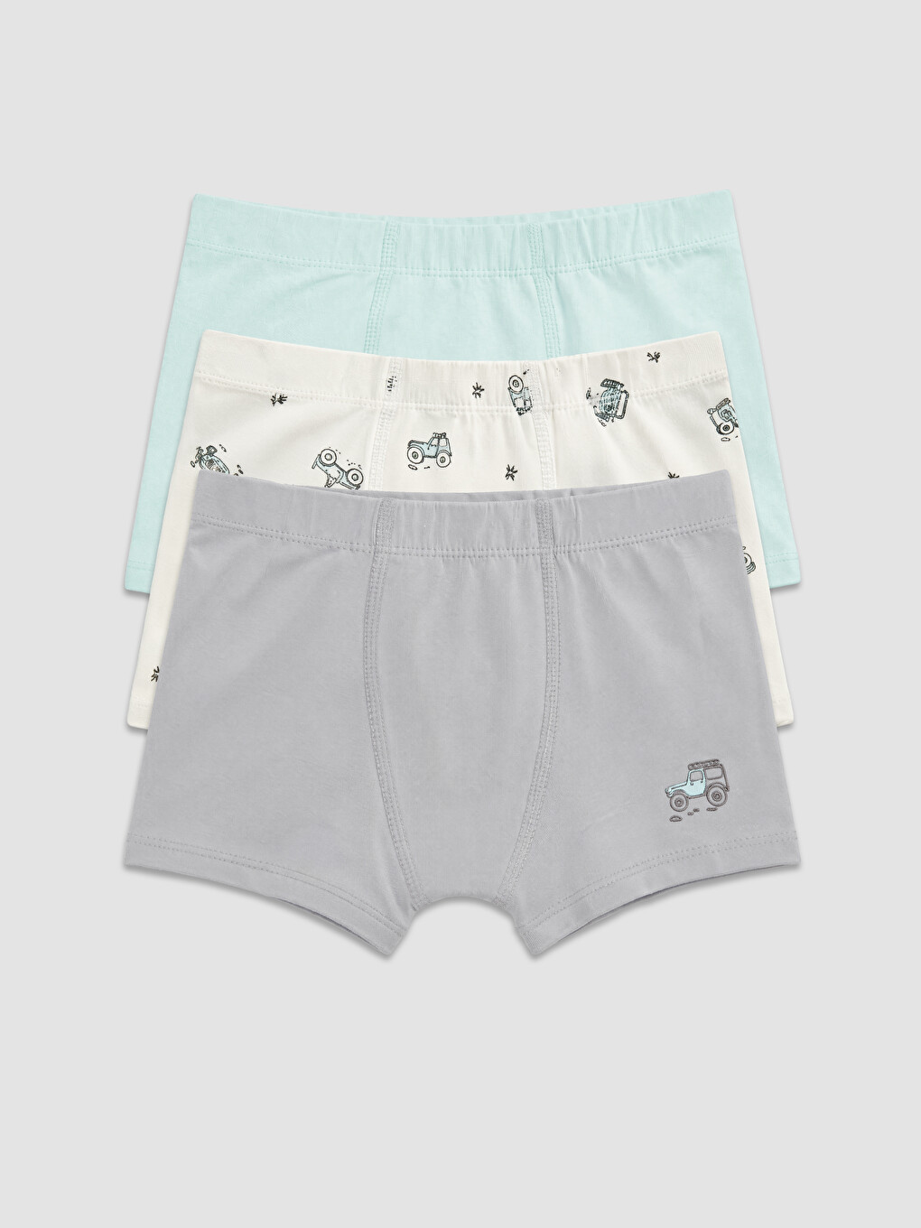 Beyaz Erkek Çocuk 3'lü Boxer-5