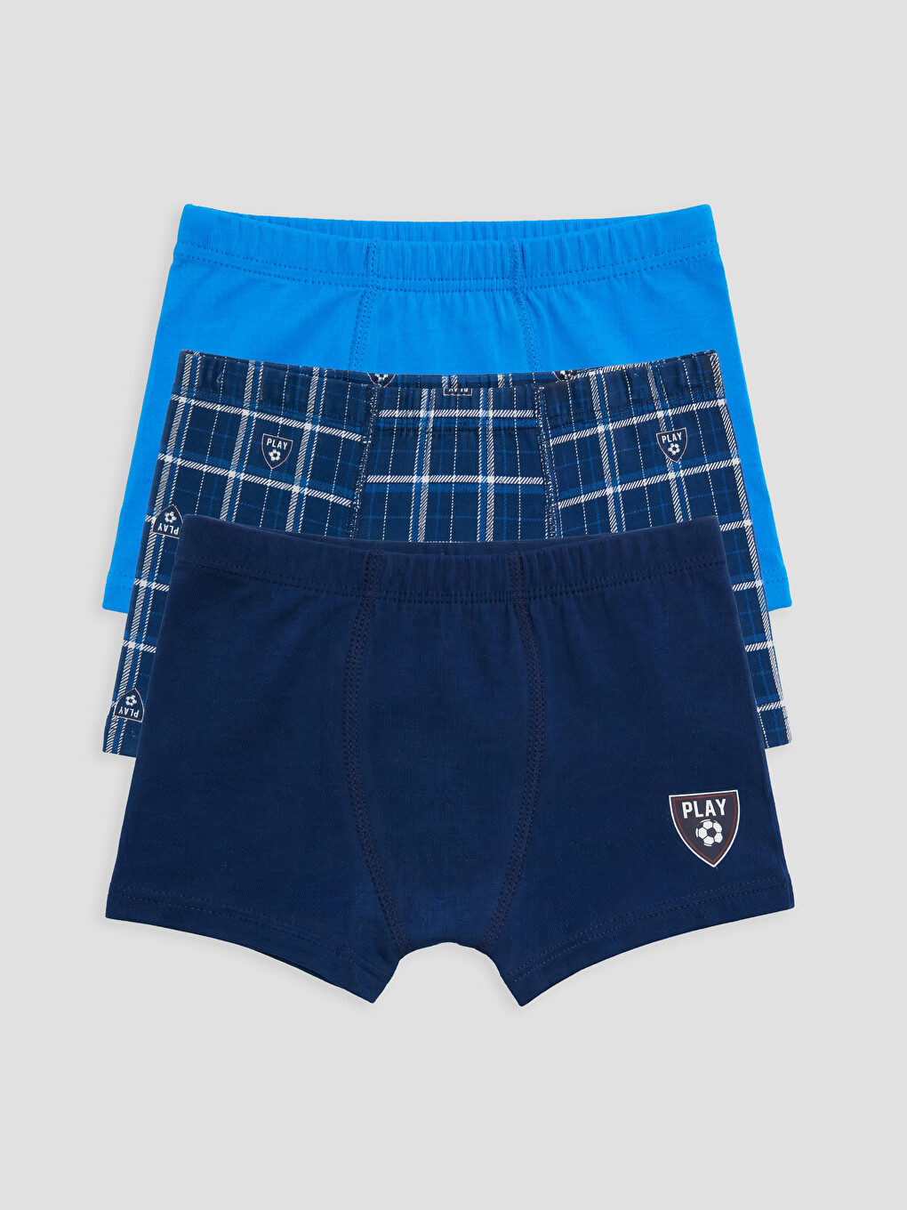 Lacivert Erkek Çocuk Boxer 3'lü-4