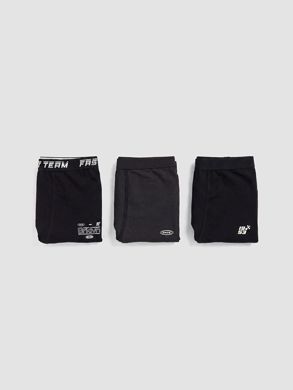 Siyah Erkek Çocuk Baskılı 3'lü Boxer