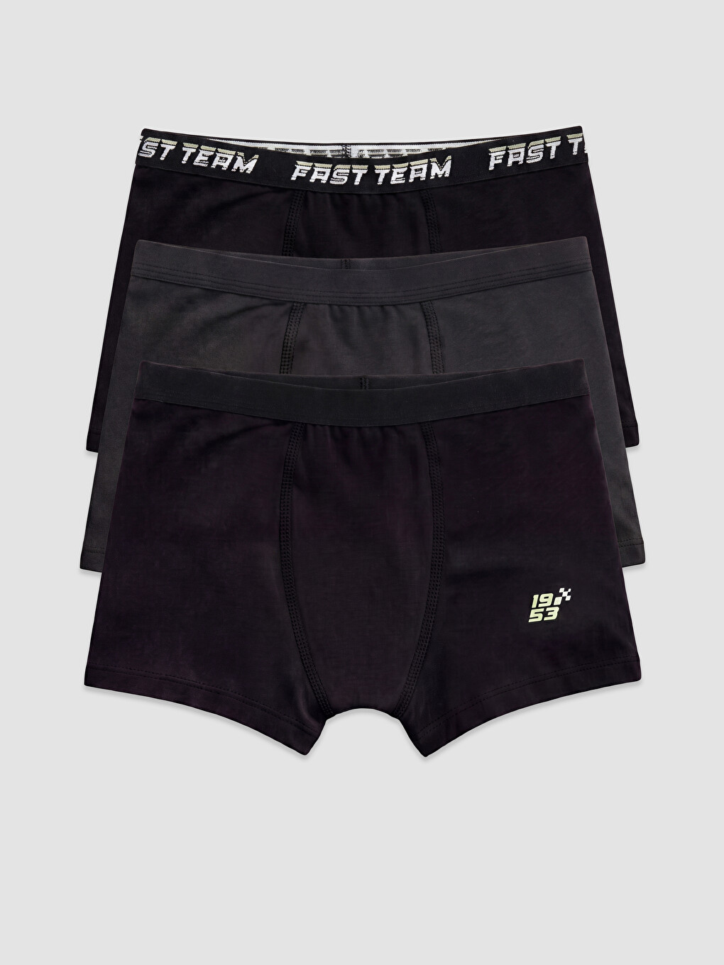 Siyah Erkek Çocuk Baskılı 3'lü Boxer-5