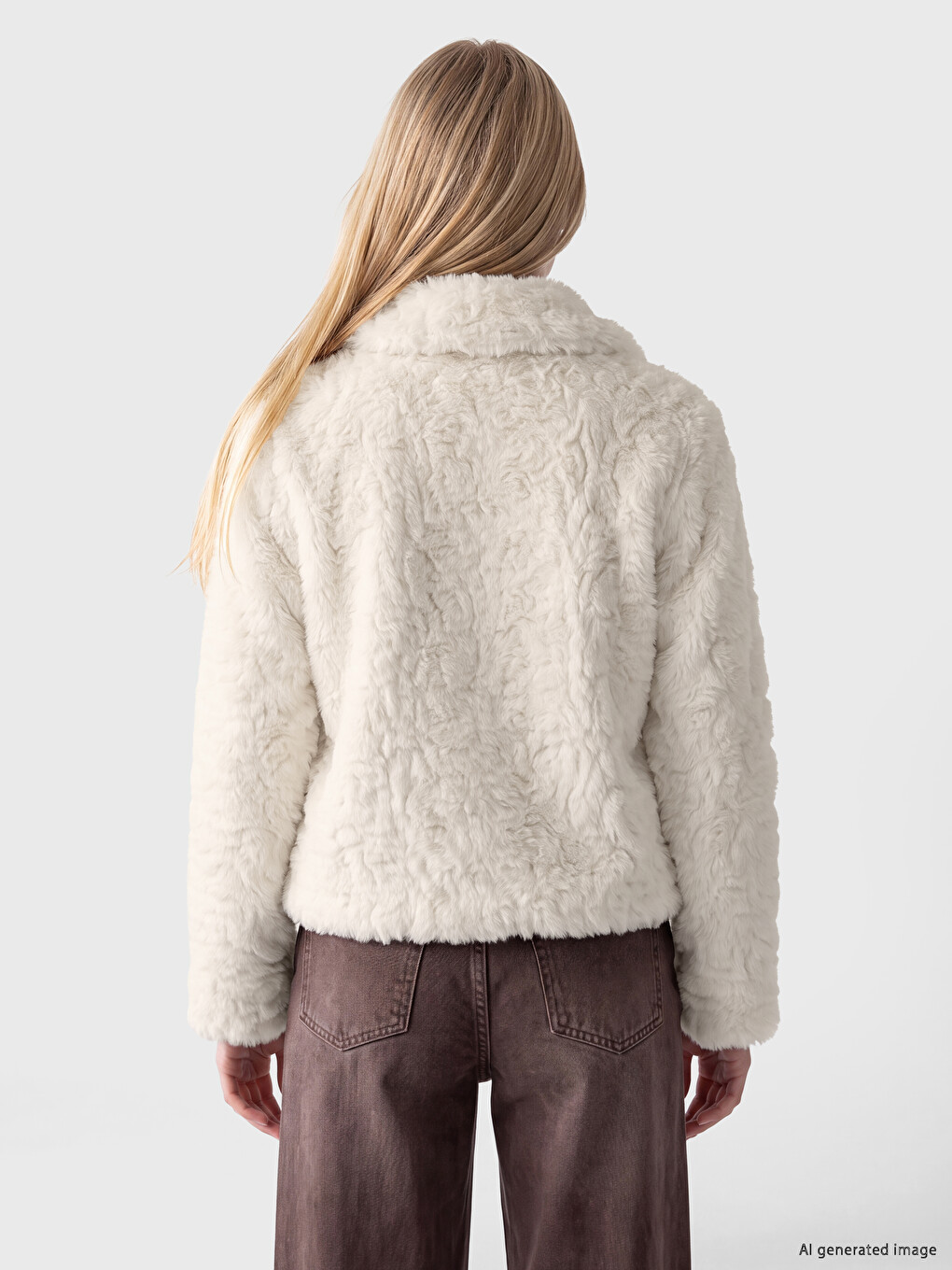 Shirt Collar Women's Plush Coat-4