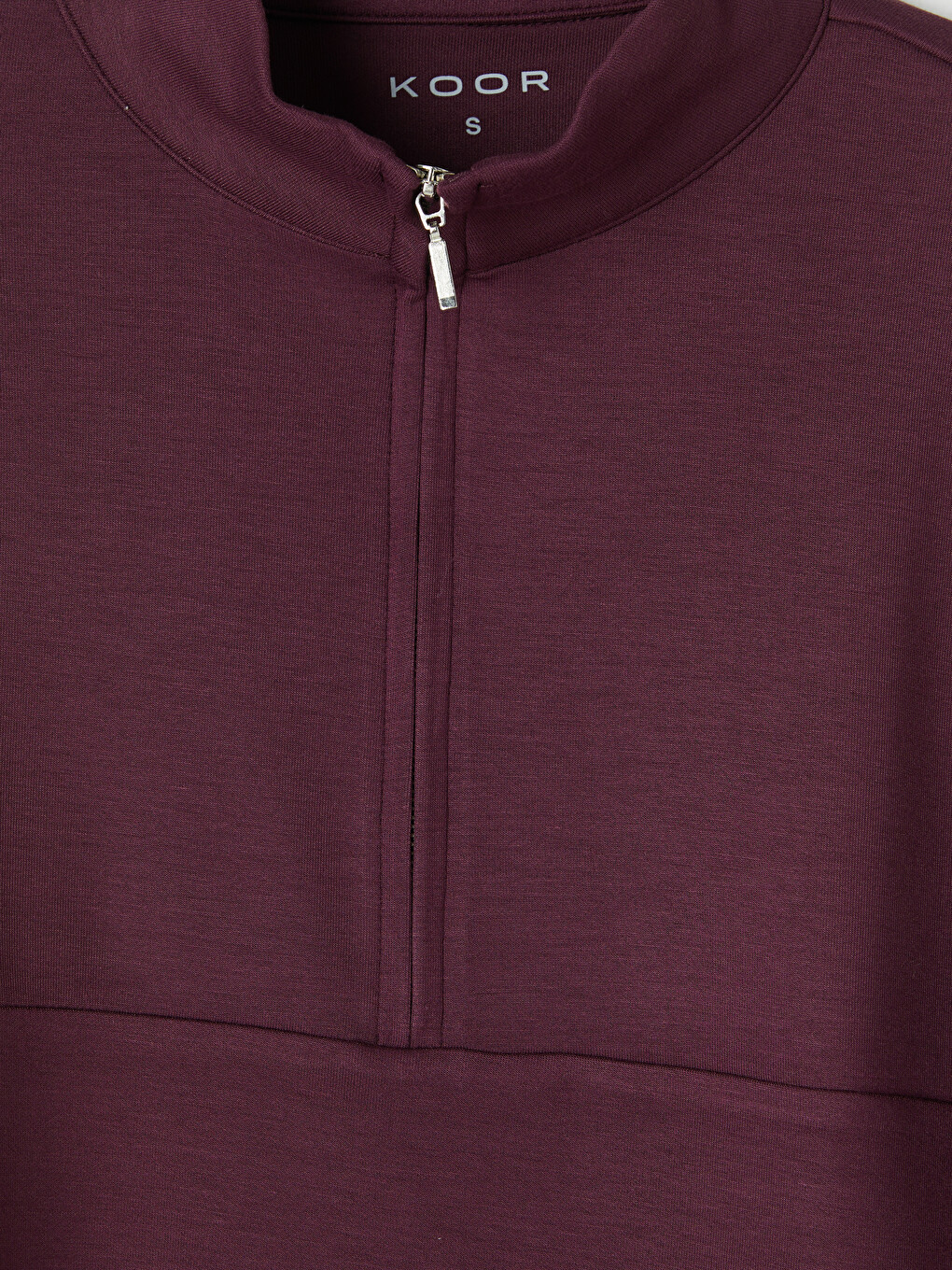 Bordo Soft Touch Oversize Kadın Sweatshirt-6