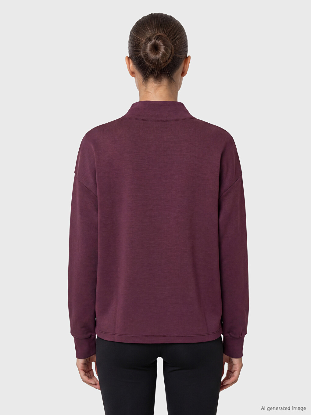 Bordo Soft Touch Oversize Kadın Sweatshirt-3