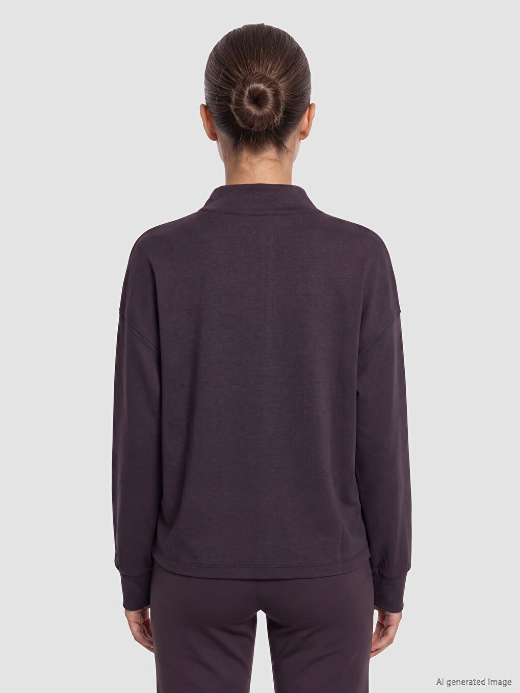 Mürdüm Soft Touch Oversize Kadın Sweatshirt-4
