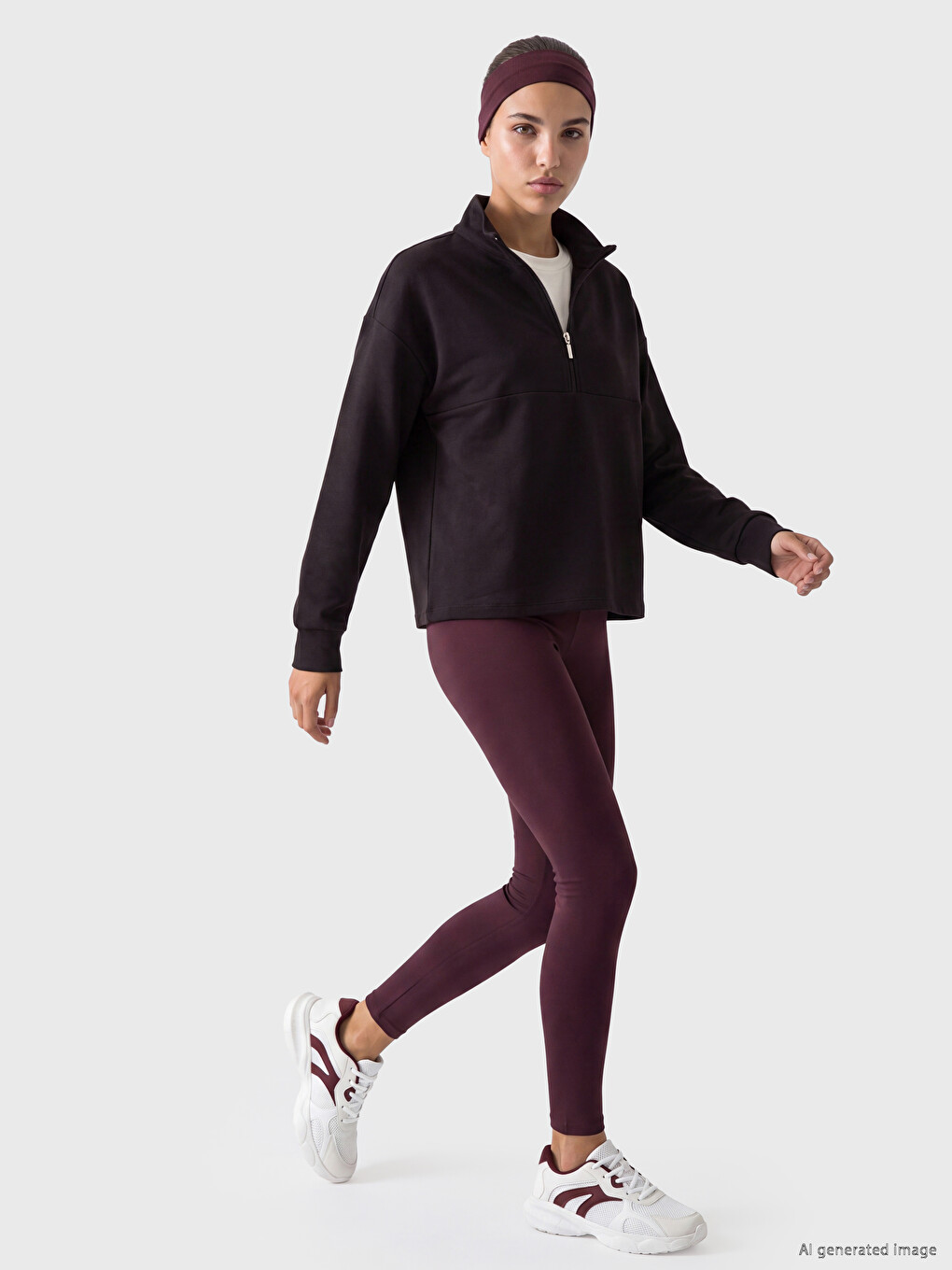 Kahverengi Soft Touch Oversize Kadın Sweatshirt-1
