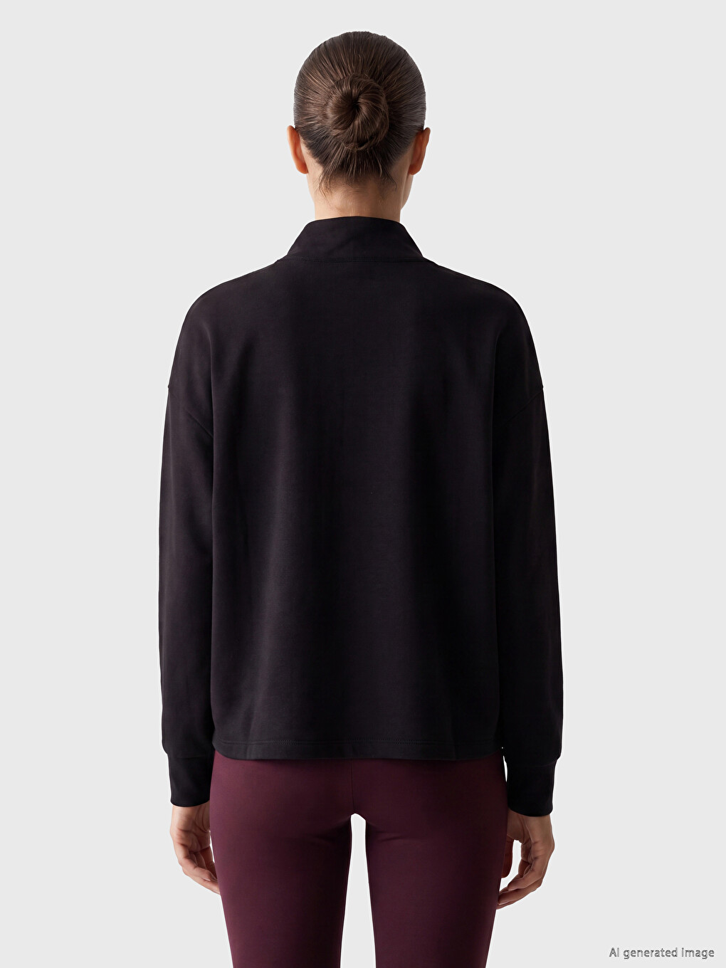 Kahverengi Soft Touch Oversize Kadın Sweatshirt-3