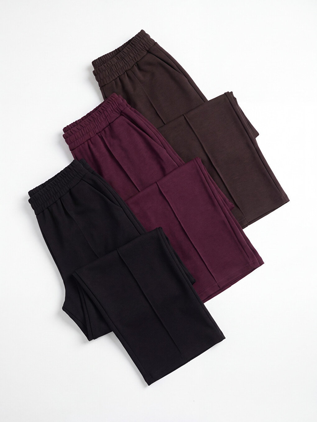 Bordo Beli Lastikli Soft Touch Kadın Spor Eşofman Altı-2