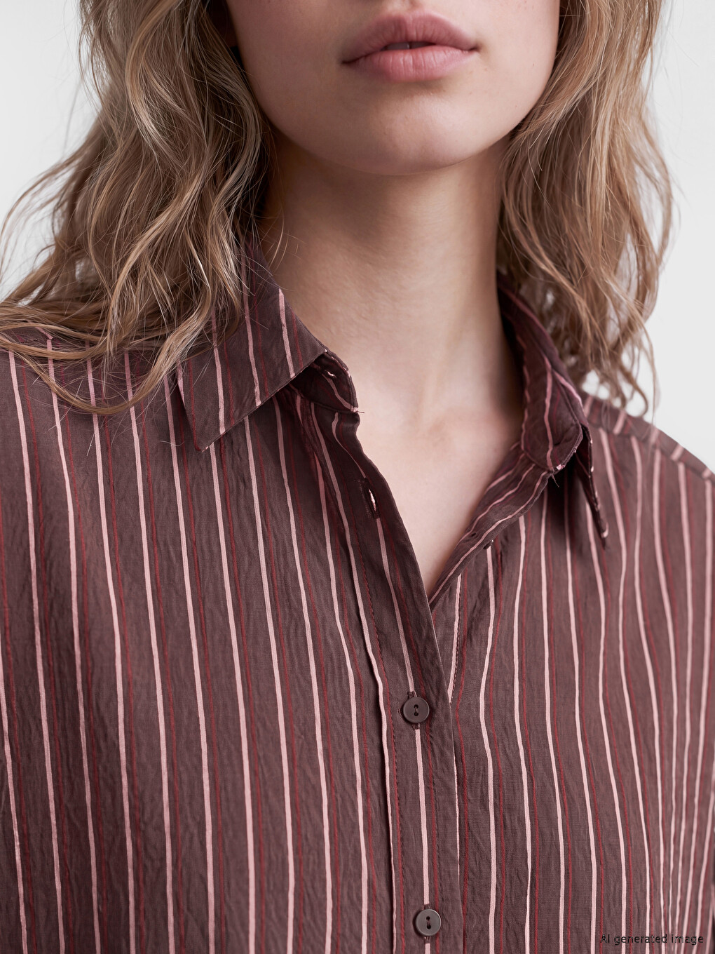 Striped Oversize Women's Shirt-2