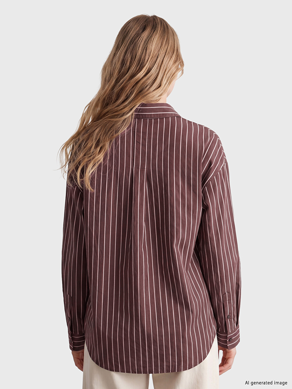 Striped Oversize Women's Shirt-3