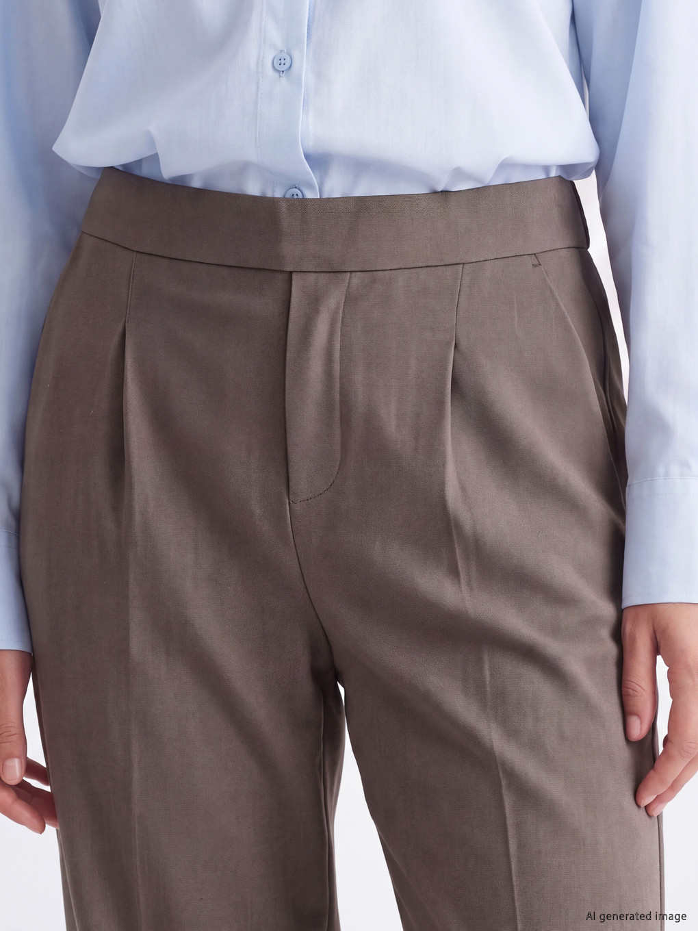 Pantallona Stofi Carrot Fit Për Gra-2
