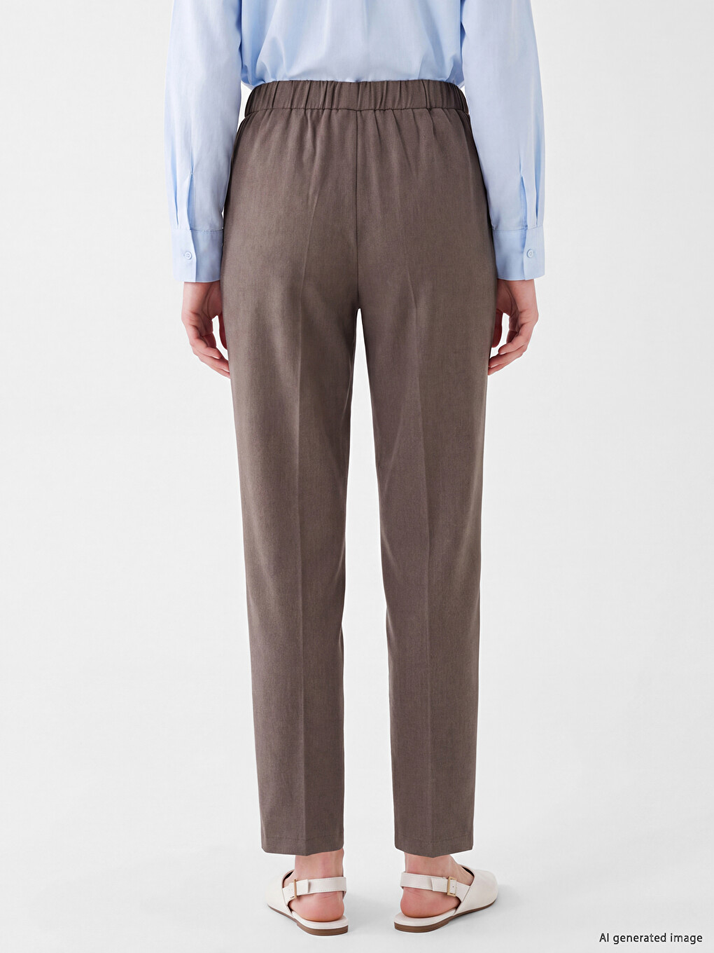 Pantallona Stofi Carrot Fit Për Gra-3