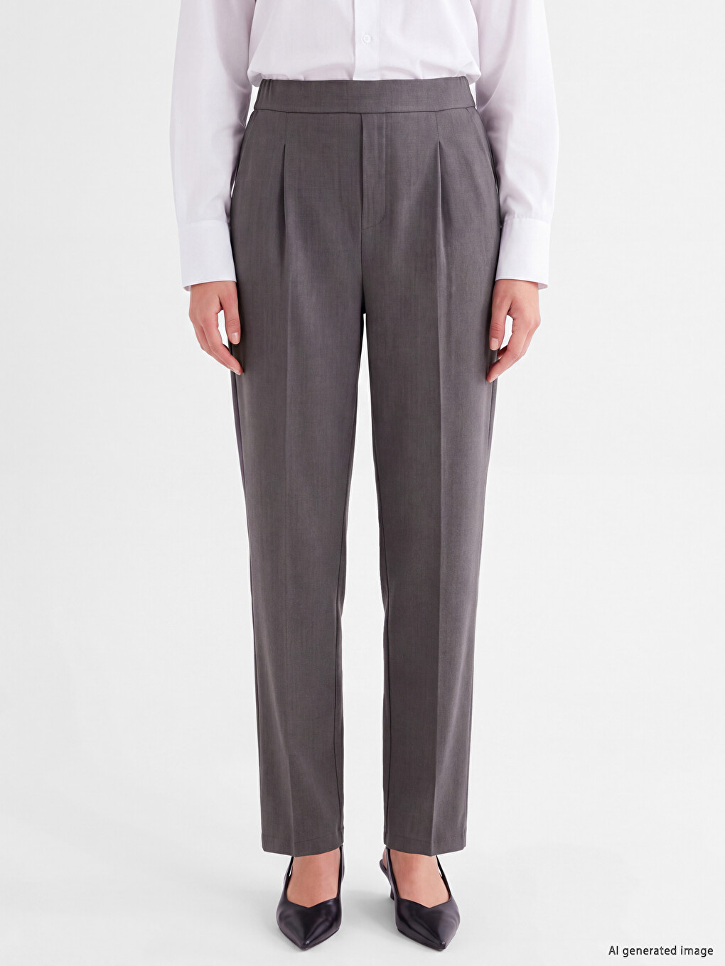 Pantallona Stofi Carrot Fit Për Gra-1