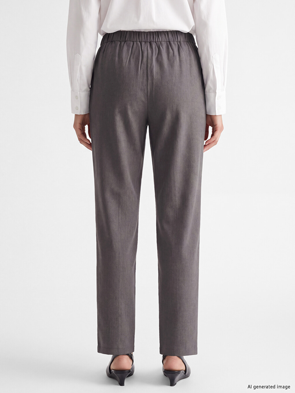 Pantallona Stofi Carrot Fit Për Gra-3
