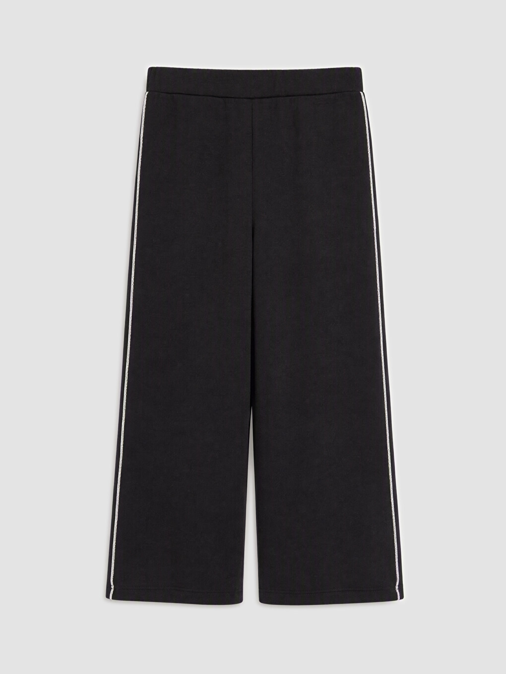 Siyah Yan Şeritli Kız Çocuk Kalın Eşofman Altı