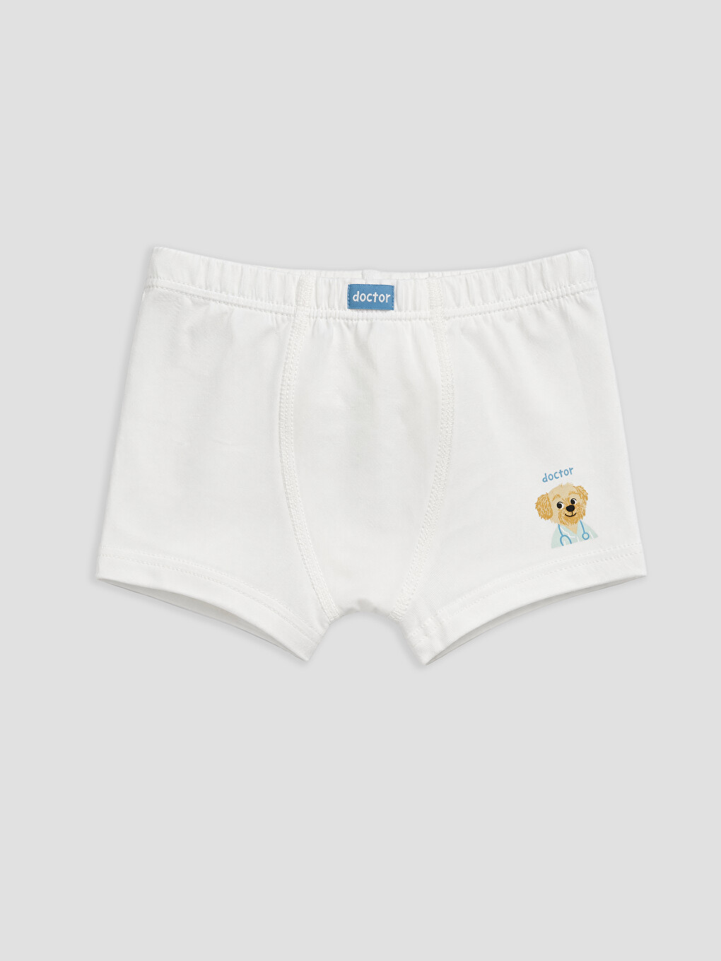 Ekru Baskılı Erkek Çocuk 5'li Boxer-1
