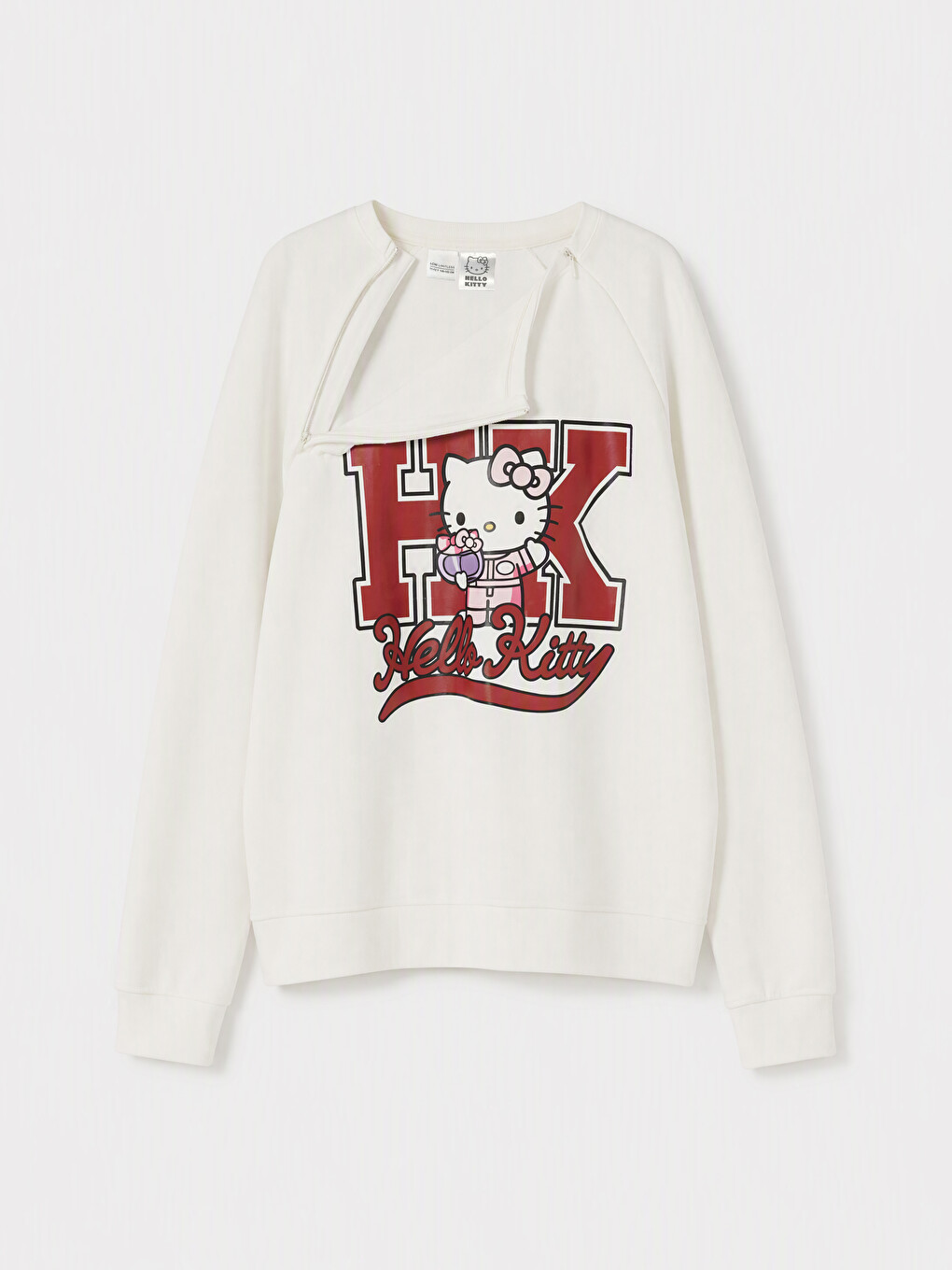 Beyaz Hello Kitty Baskılı Kolay Giyilebilir Kız Çocuk Sweatshirt-2
