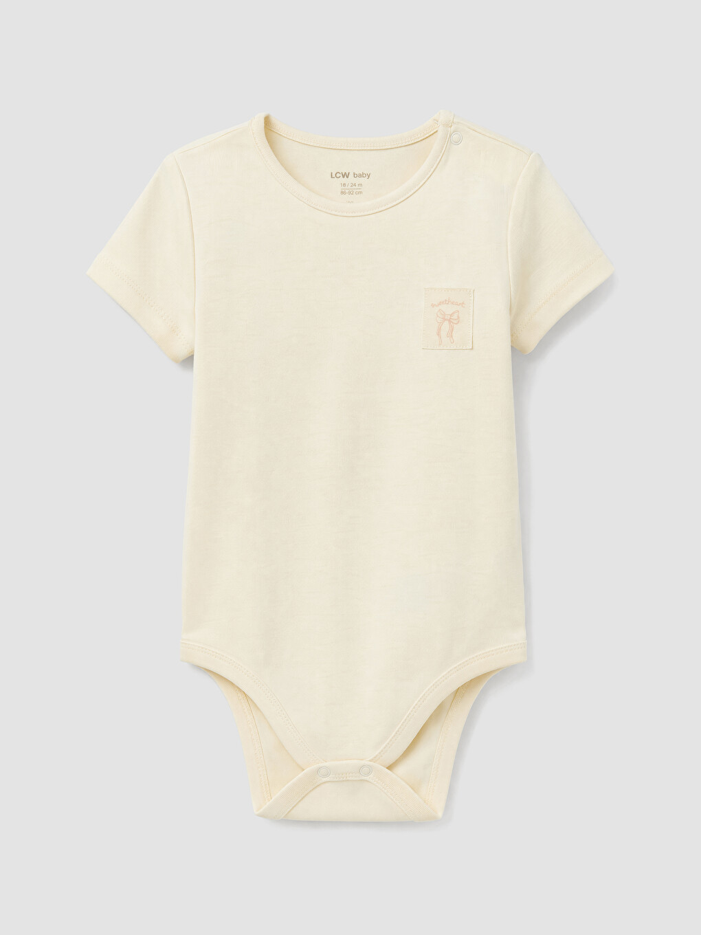 Bej Bisiklet Yaka Kız Bebek Çıtçıtlı Body