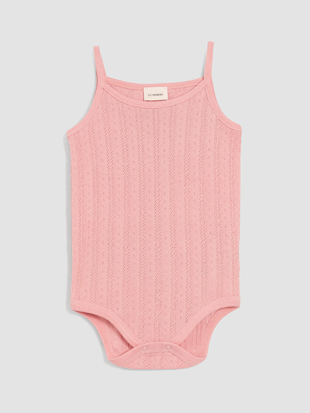 Pembe İp Askılı Kız Bebek Çıtçıtlı Body