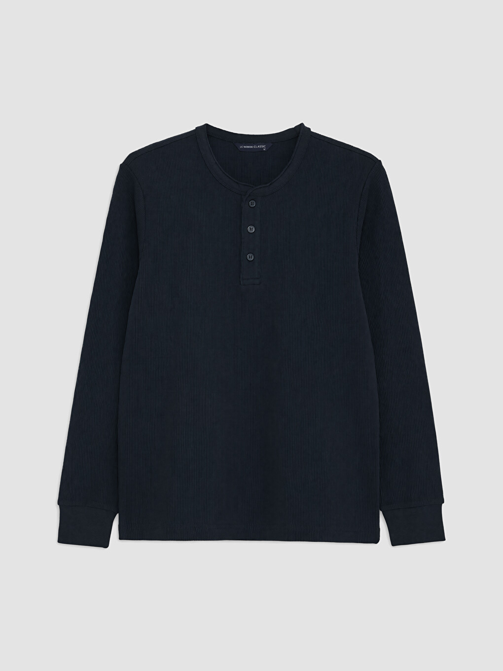 T-shirt Me Teksturë Me Jakë Të Rrumbullakët Për Burra-3