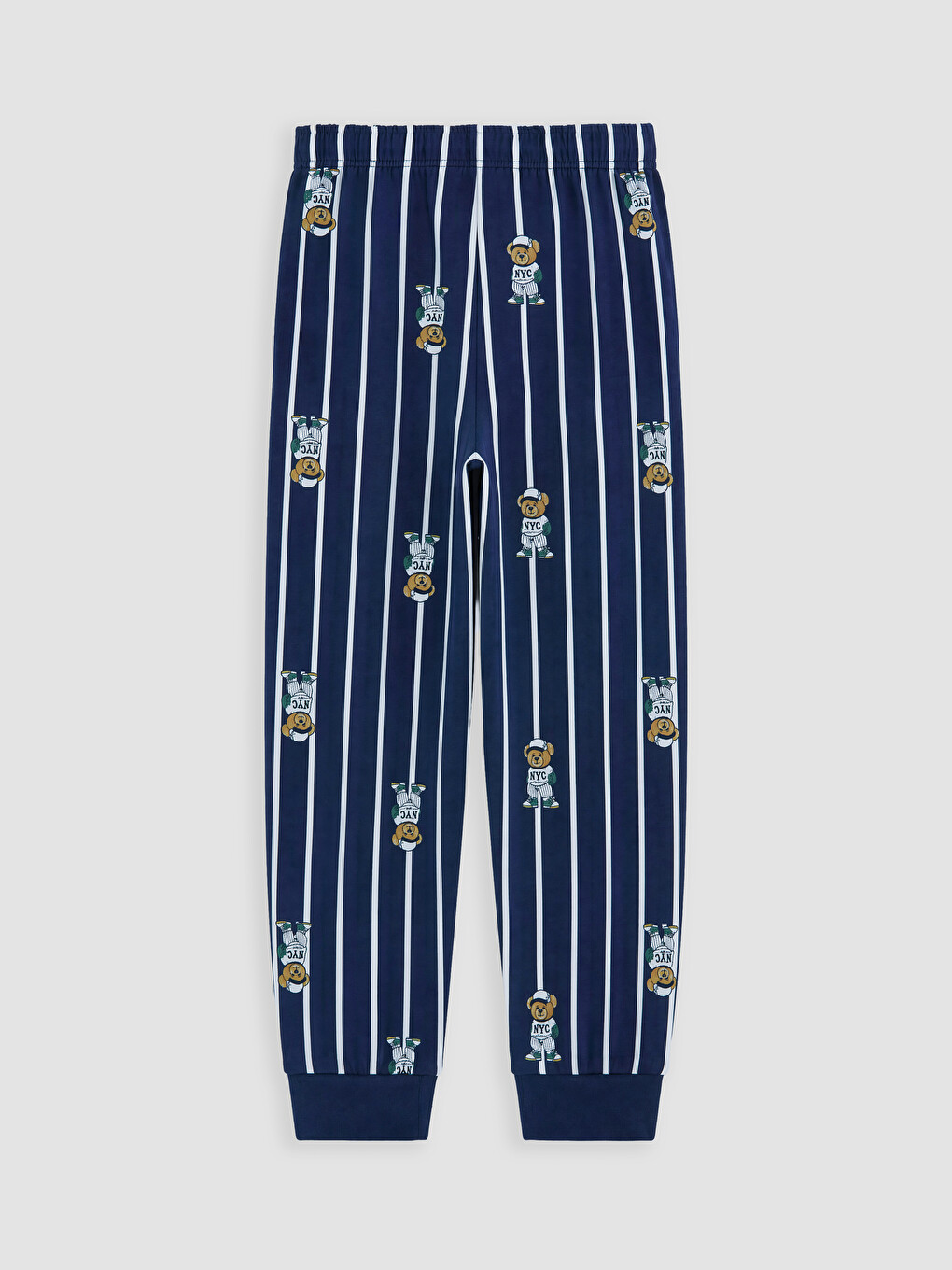 Lacivert Beli Lastikli Baskılı Erkek Çocuk Pijama Alt-2