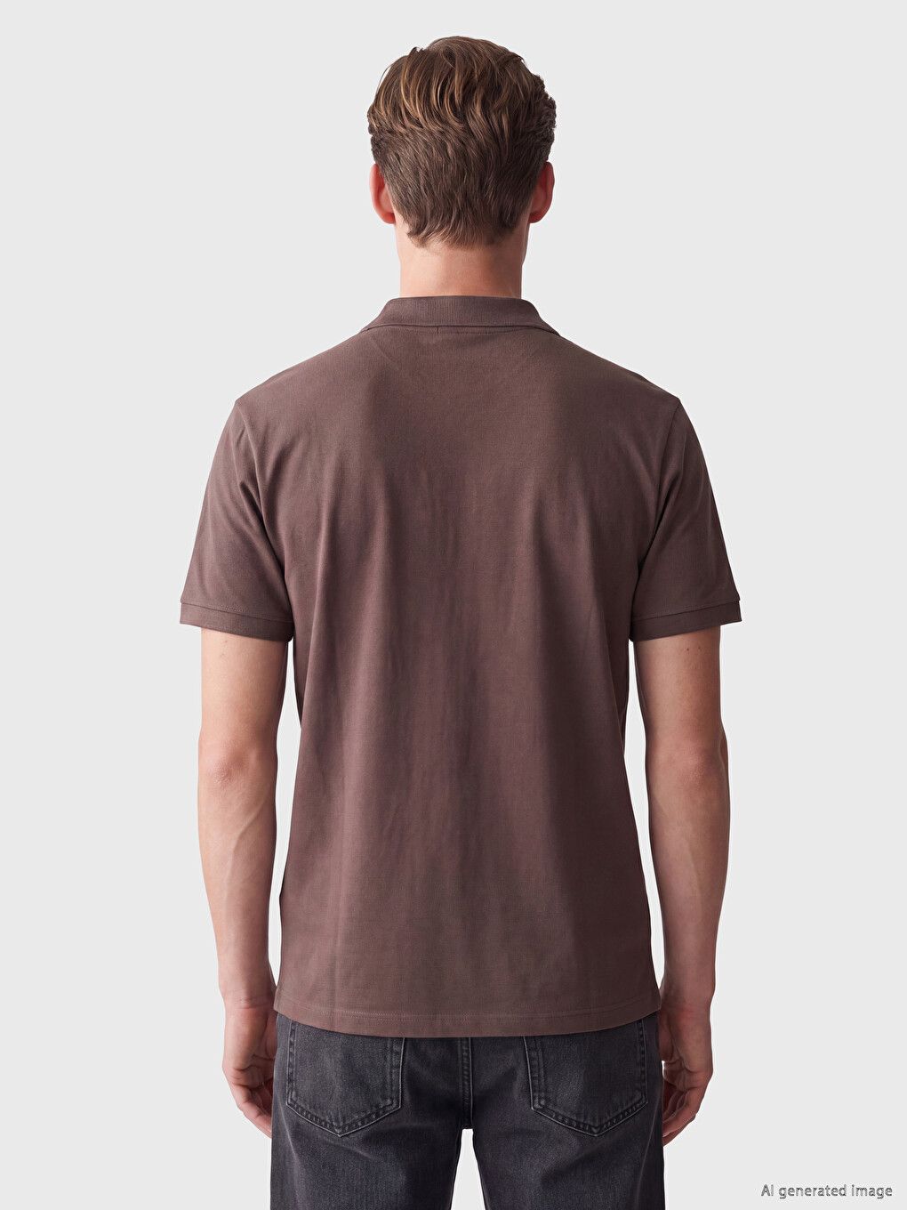 Mürdüm Polo Yaka Erkek Tişört-3