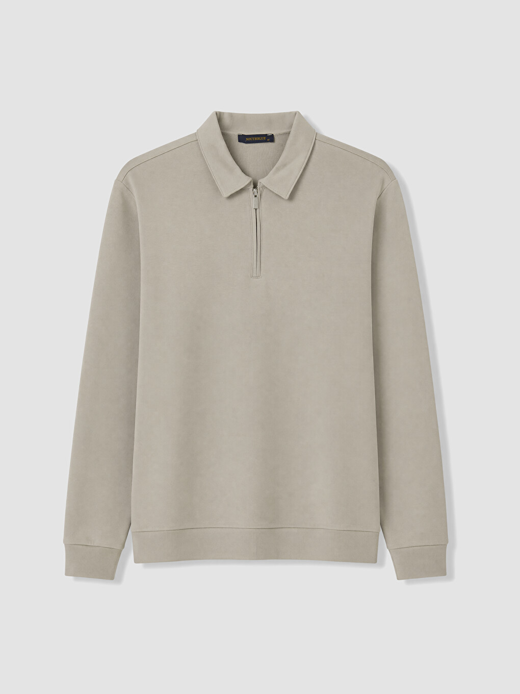 Bej Polo Yaka Erkek Sweatshirt