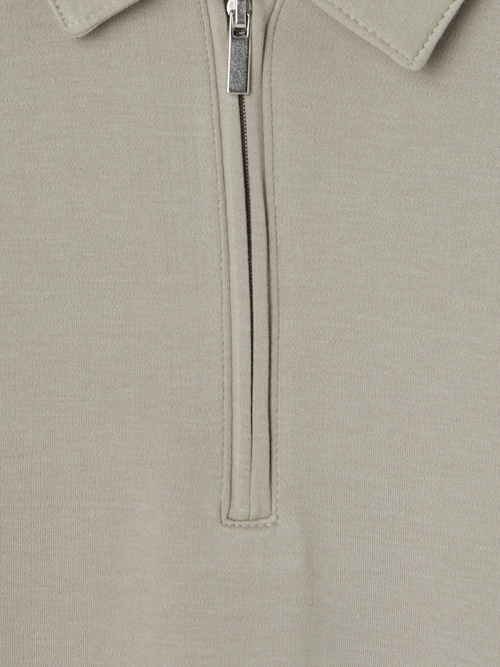 Bej Polo Yaka Erkek Sweatshirt-1