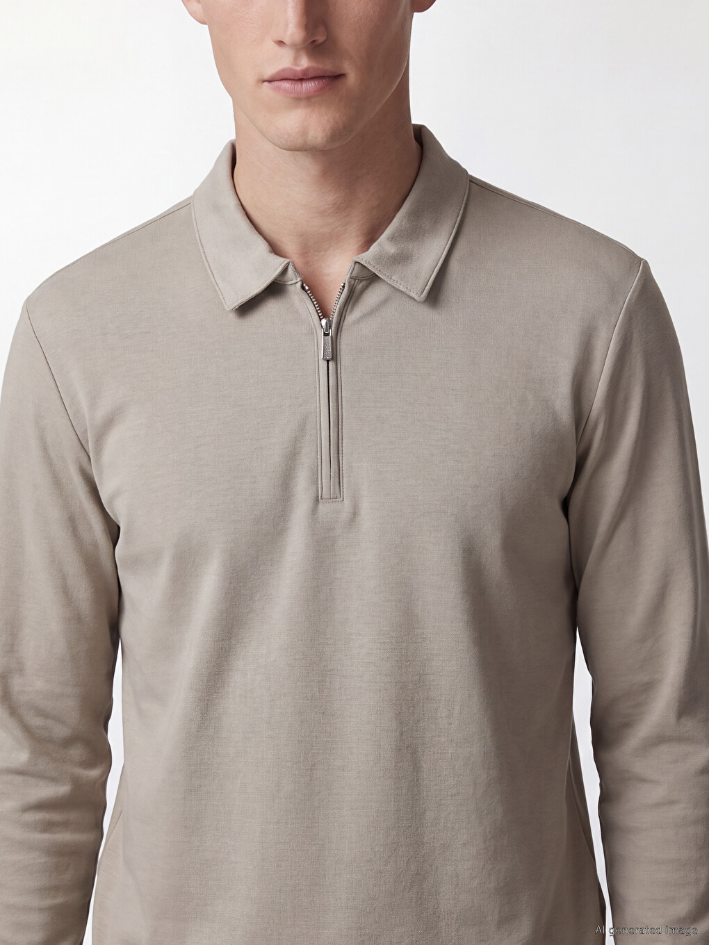 Polo Collar Men's Sweatshirt-2
