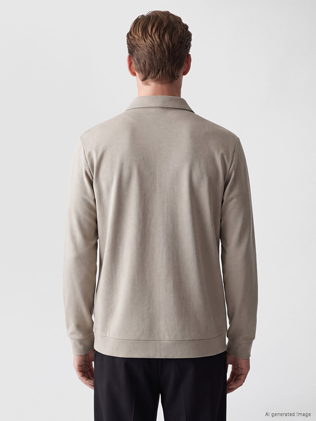 Polo Collar Men's Sweatshirt-3